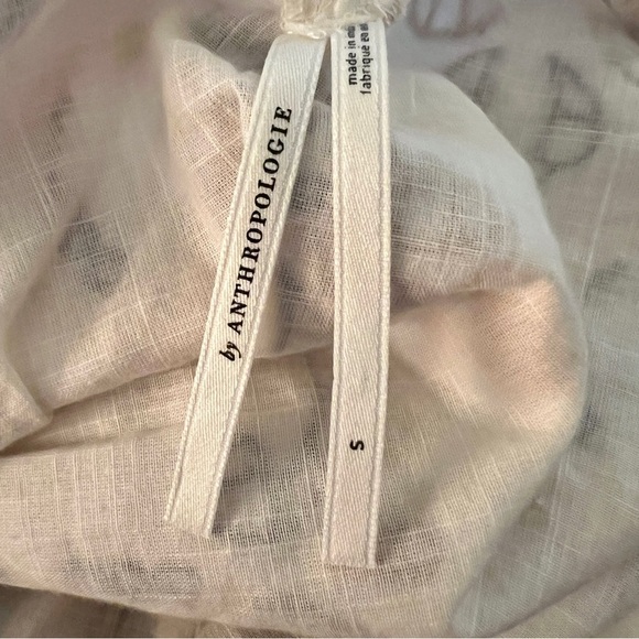 Anthropologie Women’s Eyelet Pullover Peplum Top V-Neck Cinched Waist Large - Picture 12 of 16